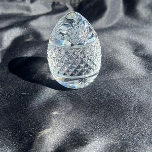 Vintage Lead Crystal Egg Paperweight Made In France